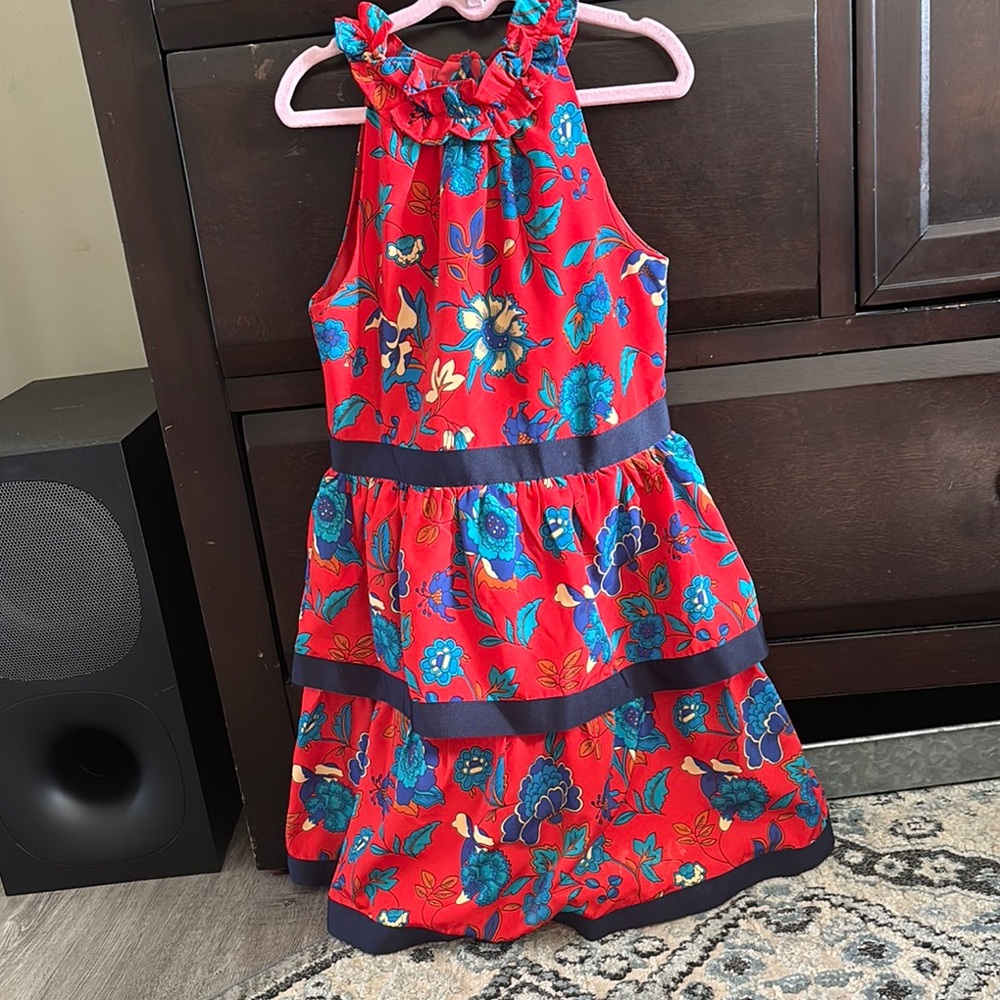 Janie and Jack Red and Blue Ruffled Halter Sundress